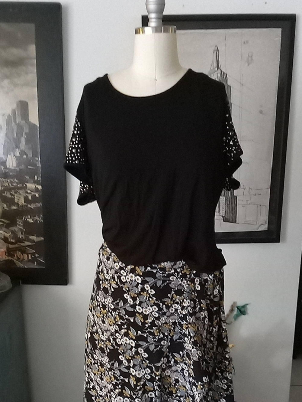 Grace Elements Black Studded Short Sleeve Top